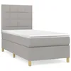Image de vidaXL Lit Ã  sommier tapissier avec matelas Gris clair 80x200 cm Tissu