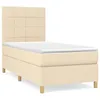Image de vidaXL Lit Ã  sommier tapissier avec matelas CrÃ¨me 90x200 cm Tissu