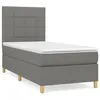 Image de vidaXL Lit Ã  sommier tapissier avec matelas Gris foncÃ© 100x200cm Tissu