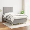 Image de vidaXL Lit Ã  sommier tapissier avec matelas Gris clair 120x200cm Tissu