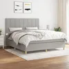 Image de vidaXL Lit Ã  sommier tapissier avec matelas Gris clair 180x200cm Tissu