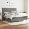 Image de vidaXL Lit Ã  sommier tapissier avec matelas Gris foncÃ© 180x200cm Tissu