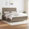 Image de vidaXL Lit Ã  sommier tapissier avec matelas Taupe 180x200 cm Tissu