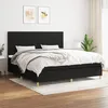 Image de vidaXL Lit Ã  sommier tapissier avec matelas Noir 200x200 cm Tissu