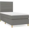 Image de vidaXL Lit Ã  sommier tapissier avec matelas Gris foncÃ© 80x200 cm Tissu