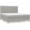 Image de vidaXL Lit Ã  sommier tapissier avec matelas Gris clair 160x200cm Tissu