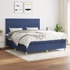 Image de vidaXL Lit Ã  sommier tapissier avec matelas Bleu 180x200 cm Tissu