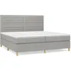Image de vidaXL Lit Ã  sommier tapissier avec matelas Gris clair 200x200cm Tissu