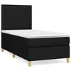 Image de vidaXL Lit Ã  sommier tapissier et matelas Noir 80x200 cm Tissu