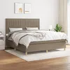 Image de vidaXL Lit Ã  sommier tapissier avec matelas Taupe 160x200 cm Tissu
