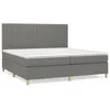 Image de vidaXL Lit Ã  sommier tapissier avec matelas Gris foncÃ© 200x200cm Tissu