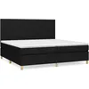 Image de vidaXL Lit Ã  sommier tapissier avec matelas Noir 200x200 cm Tissu