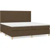 Image de vidaXL Lit Ã  sommier tapissier avec matelas Marron foncÃ© 200x200 cm
