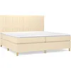 Image de vidaXL Lit Ã  sommier tapissier avec matelas CrÃ¨me 200x200 cm Tissu