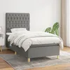 Image de vidaXL Lit Ã  sommier tapissier avec matelas Gris foncÃ© 90x200 cm Tissu