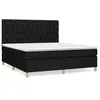 Image de vidaXL Lit Ã  sommier tapissier avec matelas Noir 160x200 cm Tissu