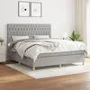 Image de Vidaxl Lit Ã  Sommier Tapissier Avec Matelas Gris Clair 180x200cm Tissu