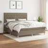 Image de VidaXL Lit Ã  sommier tapissier avec matelas Taupe 180x200 cm Tissu - ModÃ¨le 3142597