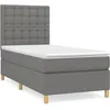 Image de vidaXL Lit Ã  sommier tapissier avec matelas Gris foncÃ© 80x200 cm Tissu