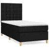 Image de Lit Ã  sommier tapissier et matelas Noir 80x200 cm Tissu