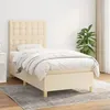 Image de 3142638 vidaXL Lit Ã  sommier tapissier avec matelas CrÃ¨me 100x200 cm Tissu