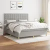Image de vidaXL Lit Ã  sommier tapissier avec matelas Gris clair 180x200cm Tissu