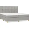 Image de Lit Ã  sommier tapissier avec matelas Gris clair 200x200cm Tissu