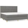 Image de Lit Ã  sommier tapissier avec matelas Gris foncÃ© 200x200cm Tissu