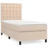 Image de vidaXL Lit Ã  sommier tapissier avec matelas Cappuccino 80x200 cm
