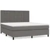 Image de vidaXL Lit Ã  sommier tapissier avec matelas Gris 160x200 cm Similicuir
