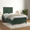 Image de 3142896 vidaXL Lit Ã  sommier tapissier et matelas Vert foncÃ© 120x200cm Velours