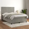 Image de Lit Ã  sommier tapissier et matelas Gris clair 140x200cm Velours