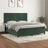 Image de vidaXL Lit Ã  sommier tapissier et matelas Vert foncÃ© 180x200cm Velours