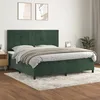 Image de vidaXL Lit Ã  sommier tapissier et matelas Vert foncÃ© 200x200cm Velours