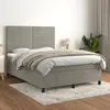 Image de 3143079 vidaXL Lit Ã  sommier tapissier et matelas Gris clair 140x190cm Velours
