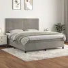 Image de 3143091 vidaXL Lit Ã  sommier tapissier et matelas Gris clair 160x200cm Velours