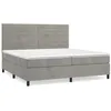 Image de Lit Ã  sommier tapissier et matelas Gris clair 200x200cm Velours