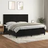 Image de 3143105 vidaXL Lit Ã  sommier tapissier et matelas Noir 200x200 cm Velours