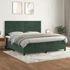 Image de VidaXL Lit Ã  sommier tapissier et matelas Vert foncÃ© 200x200cm Velours - ModÃ¨le 3143106