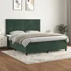 Image de 3143154 vidaXL Lit Ã  sommier tapissier et matelas Vert foncÃ© 160x200cm Velours
