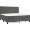 Image de vidaXL Lit Ã  sommier tapissier et matelas Gris foncÃ© 200x200cm Velours