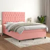 Image de vidaXL Lit Ã  sommier tapissier avec matelas Rose 140x200 cm Velours