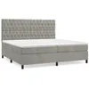 Image de vidaXL Lit Ã  sommier tapissier et matelas Gris clair 200x200cm Velours
