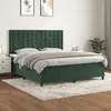 Image de 3143274 vidaXL Lit Ã  sommier tapissier et matelas Vert foncÃ© 160x200cm Velours