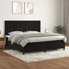 Image de Vidaxl Lit Ã  Sommier Tapissier Et Matelas Noir 200x200 Cm Velours