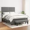 Image de Vidaxl Lit Ã  Sommier Tapissier Avec Matelas Gris FoncÃ© 140x190cm Tissu