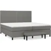 Image de Lit Ã  sommier tapissier avec matelas Gris foncÃ© 200x200cm Tissu
