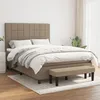 Image de vidaXL Lit Ã  sommier tapissier avec matelas Taupe 140x200 cm Tissu