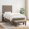 Image de vidaXL Lit Ã  sommier tapissier avec matelas Taupe 90x200 cm Tissu