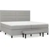 Image de Lit Ã  sommier tapissier avec matelas Gris clair 200x200cm Tissu